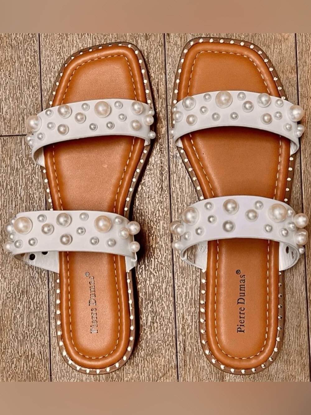 NEW 8.5 Pierre Dumas Pearl Slide Sandals